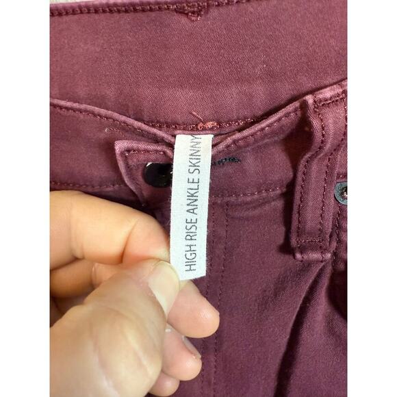 Rag & Bone Womens Maroon High Rise Ankle Skinny Jeans Stretch Size 30 - Picture 5 of 11